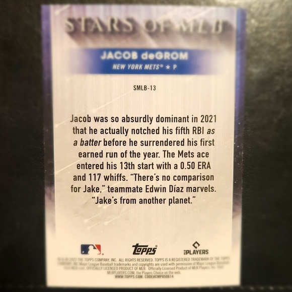 Topps MLB 2022- JACOB deGROM - Picture 2 of 2